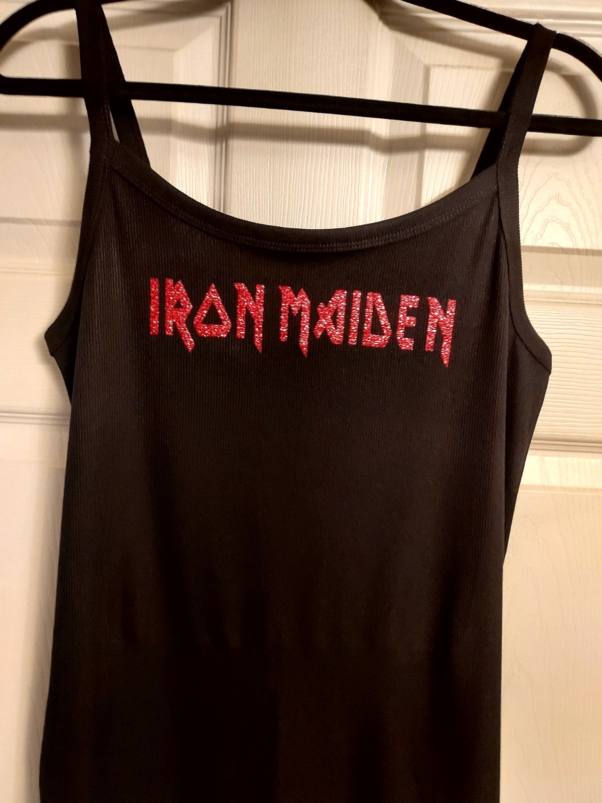 Iron Maiden tank top Red Glitter Iron Maiden Shirt Fitted Iron maiden Crop Top gallery