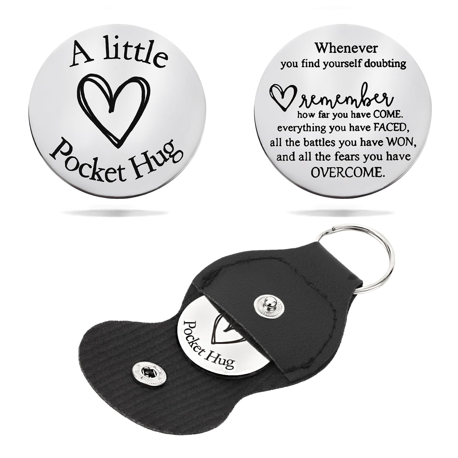 Pocket Hug Token Keychain for Women & Men - Inspirational Gifts for Him & Her - gallery