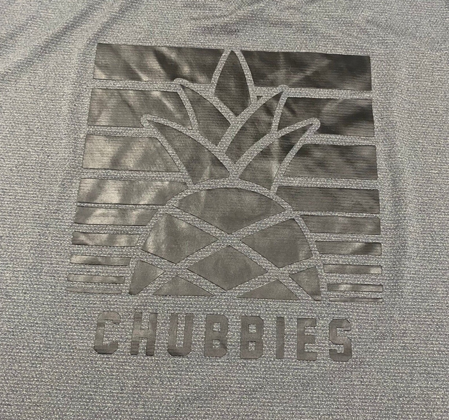 Chubbies Mens Short Sleeve Dark Grey Recycled Polyester Logo Shirt Size 2XL gallery