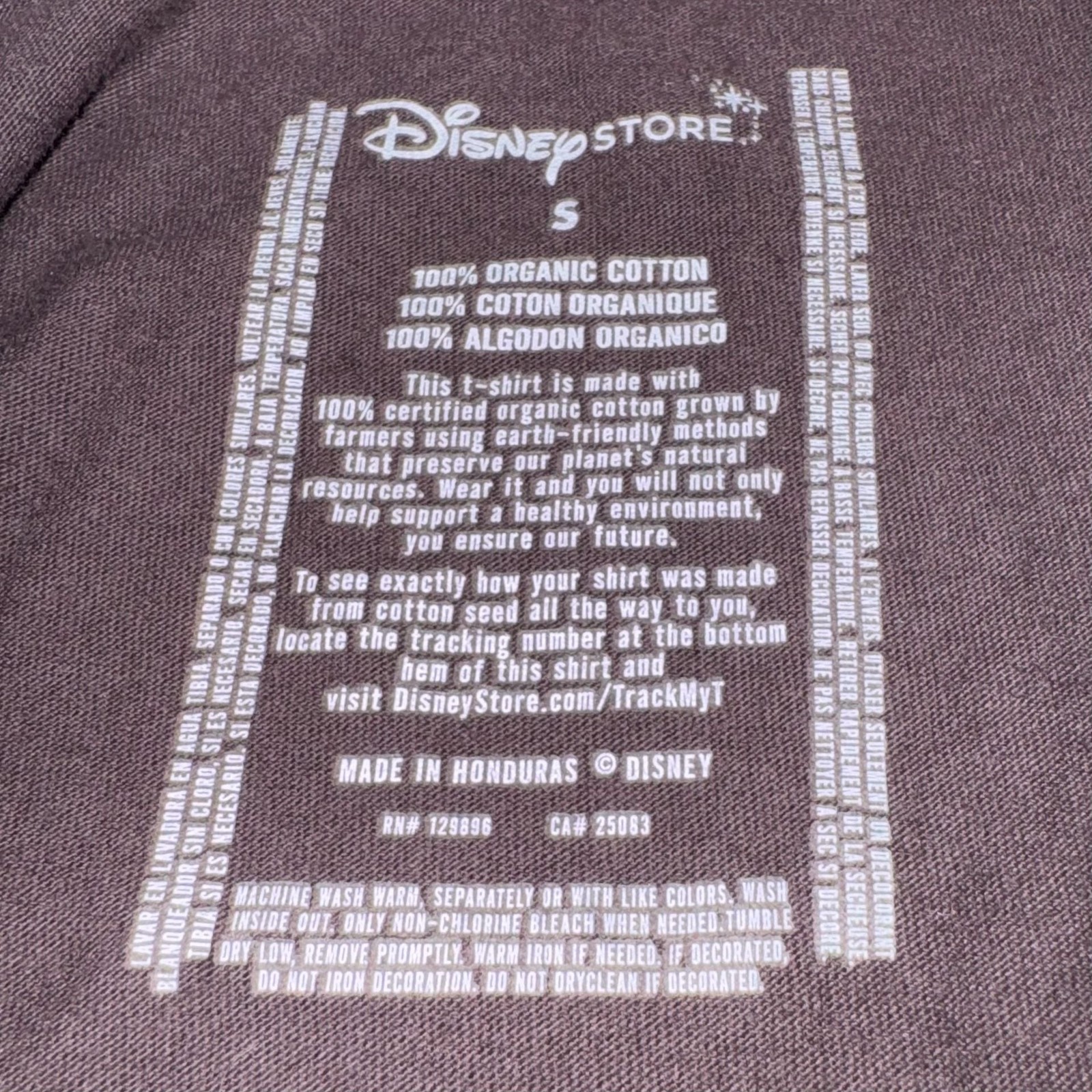 Disney Pixar Cars Mater Graphic T-Shirt Brown Organic Cotton Size Small gallery