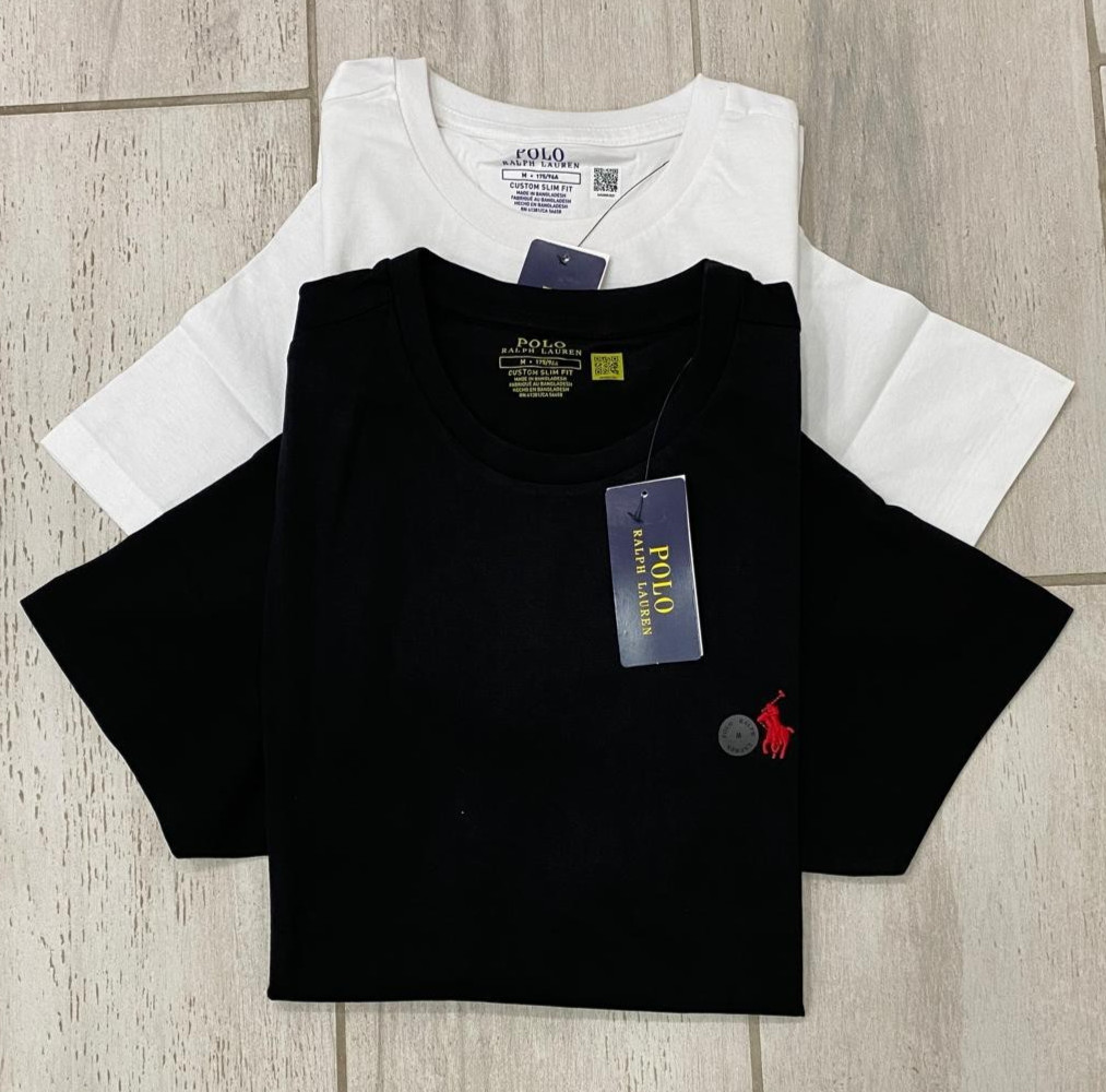 Polo Ralph Lauren Men's Classic-Fit Crewneck T-Shirt Black & White -S,M,L,XL,XXL gallery