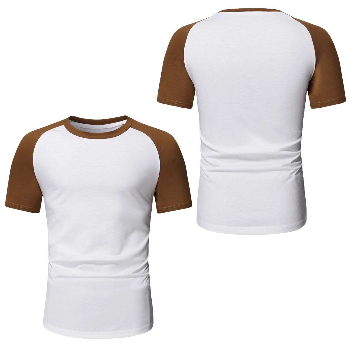 Mens Short Sleeve T Shirt Raglan FOLT Contrast Baseball 100% Cotton New Tee Tops gallery