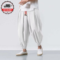 Fgkks Spring Men Loose Harem Pants Chinese Linen Overweight Sweatpants High Qual