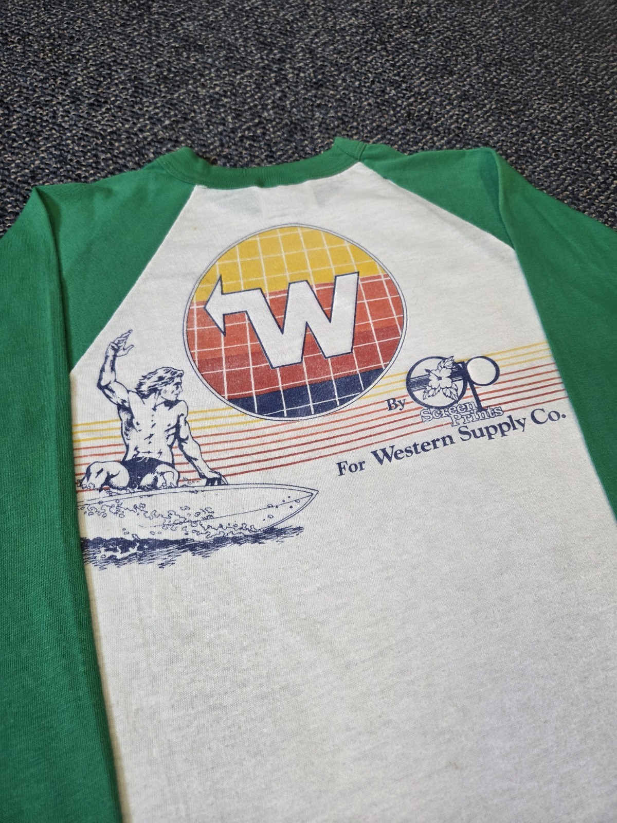 Vintage Ocean Pacific Shirt Raglan 80's Size Medium Western Supply Co gallery