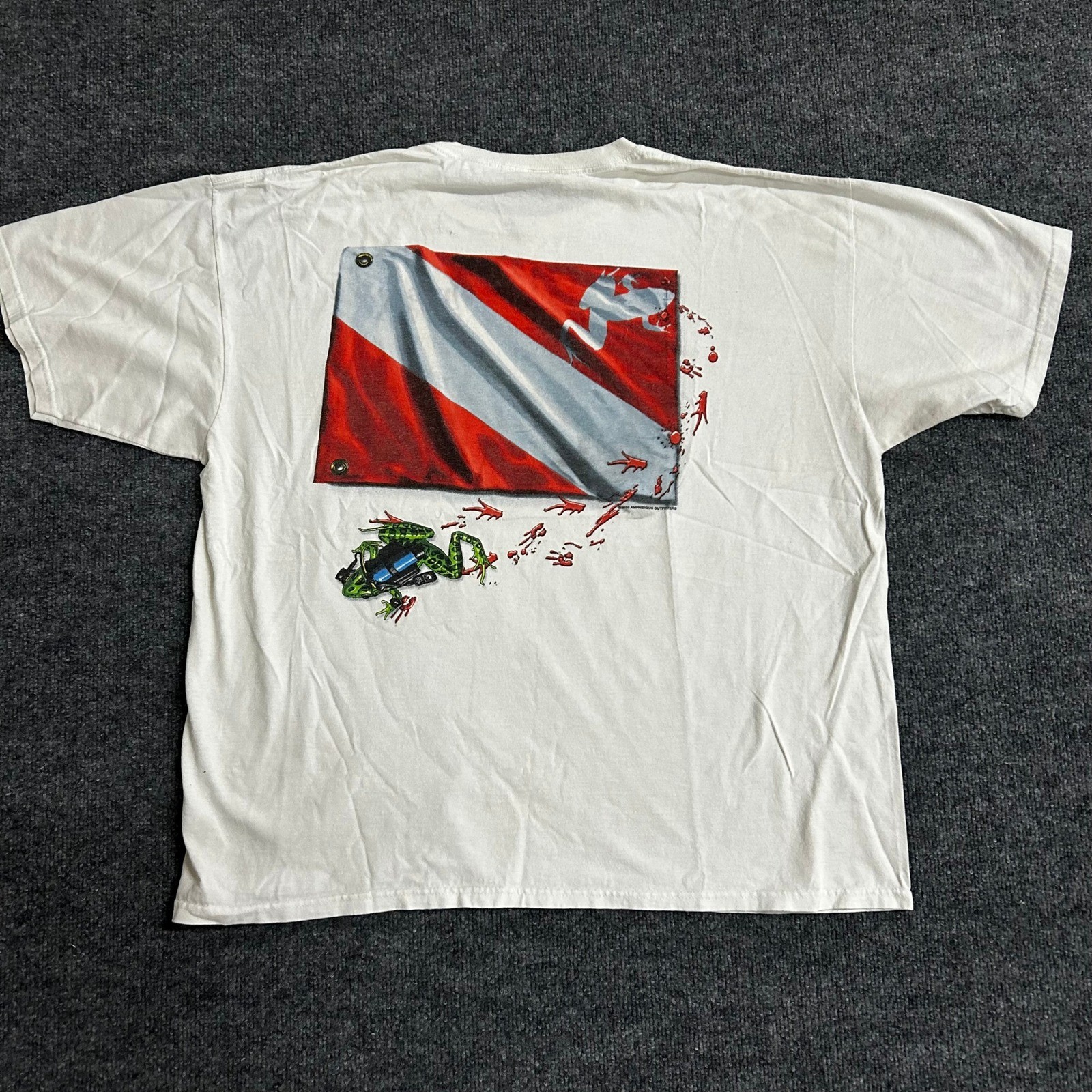Amphibious Outfitters T-Shirt Mens Size 2X White Scuba Diving Frog Graphic Anvil gallery