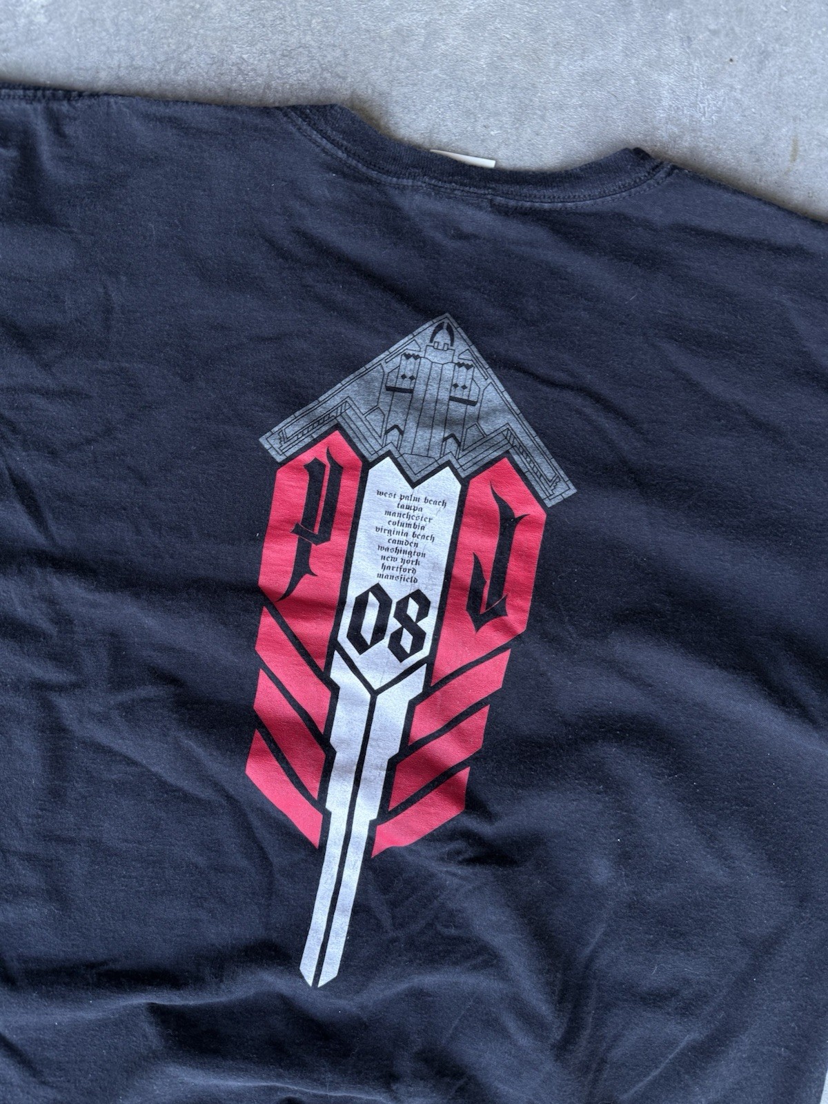 Y2K Pearl Jam Anvil Rock Tour Band Tee Shirt Mens XL American Flag Graphic 2008 gallery