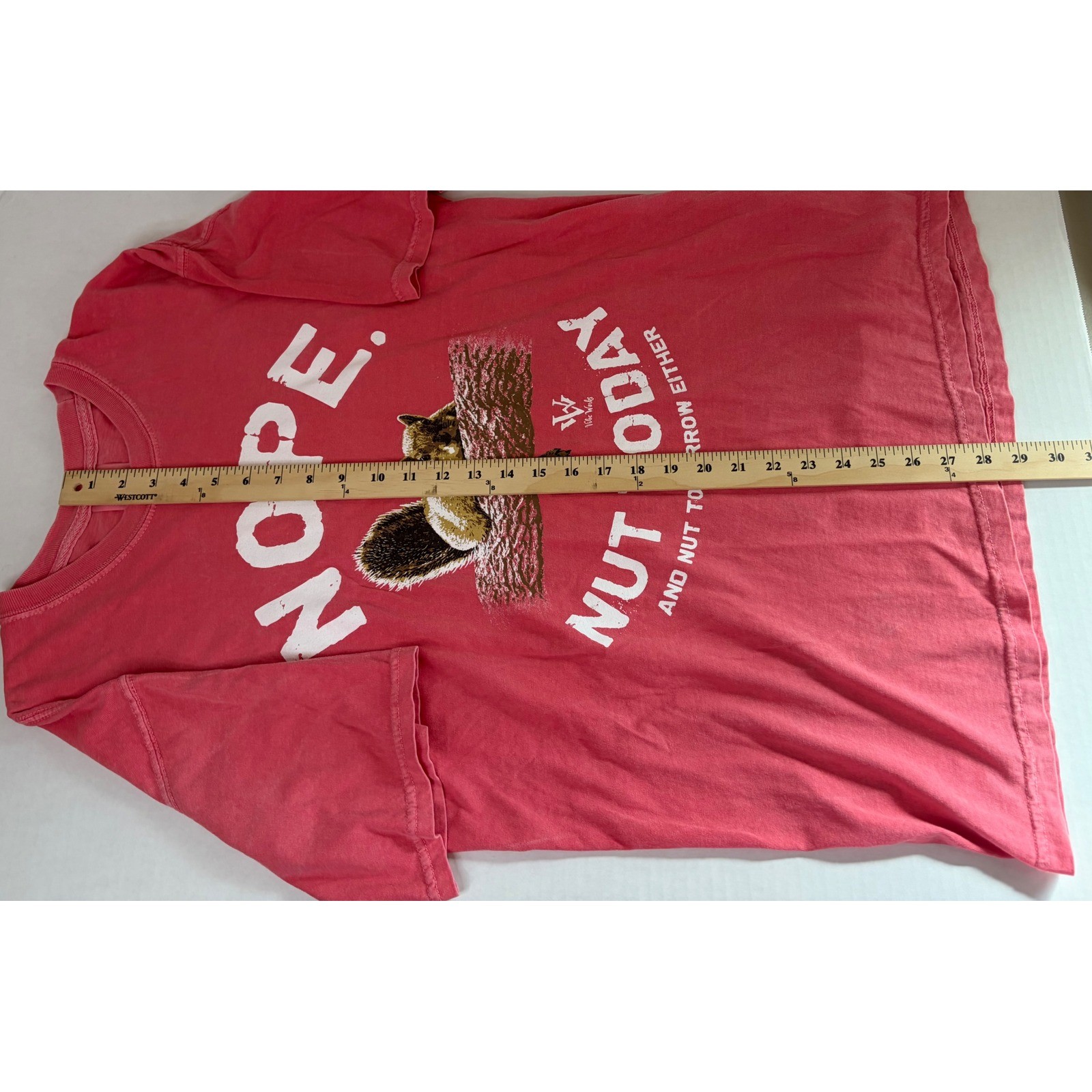 Comfort Colors Nope Nut Today Squirrel Graphic Tee Pink Red Mens L Funny Shirt gallery