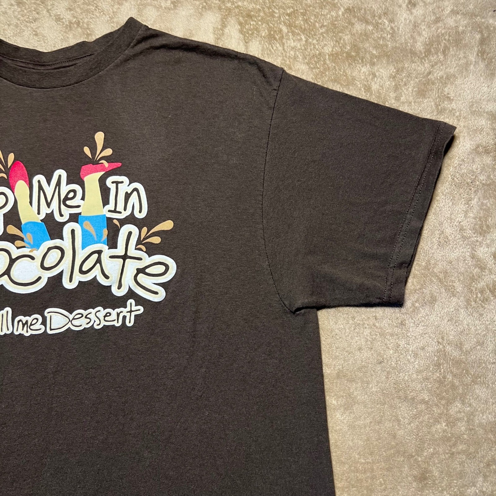 Vintage Delta Pro Weight Dip Me In Chocolate Novelty T Shirt Brown XL Mens Y2K gallery
