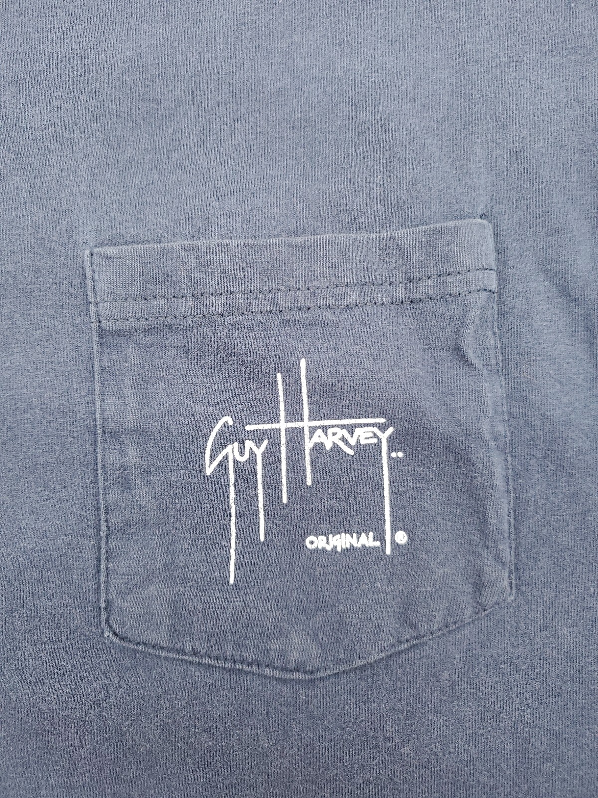Guy Harvey T-Shirt Men Medium Blue Marlin Fisherman 2008 Pocket…#17512 gallery