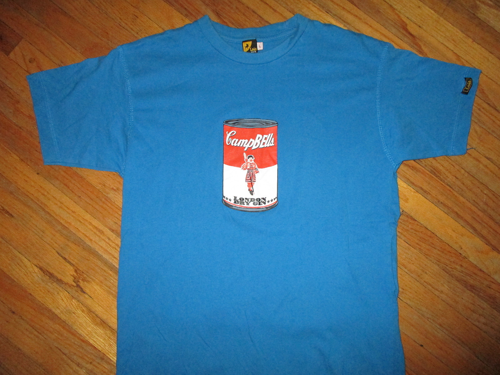POP ART T SHIRT Dry Gin Camp bells London Soup can Beefeater Lois Knits SMALL gallery
