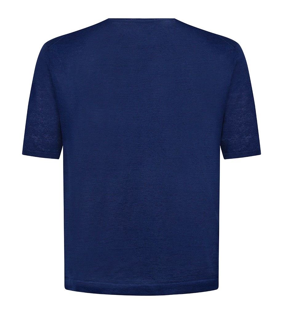 STILE LATINO t-shirt linen cotton EU 56 US 46 dark blue normal fit gallery