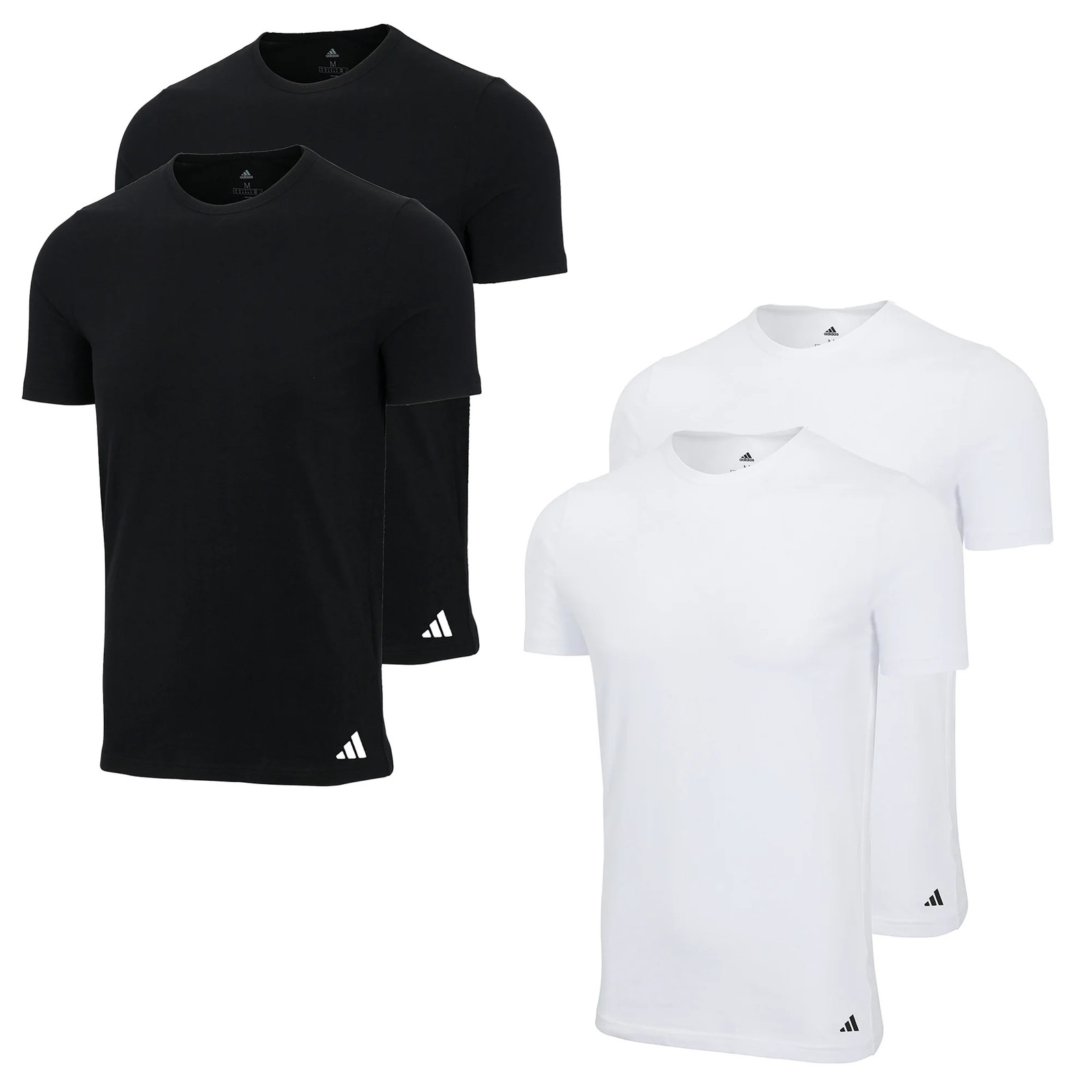 Adidas Men’s T-Shirt, 2 Pack – Crew Neck Shirt, Active Flex Cotton, Plain…