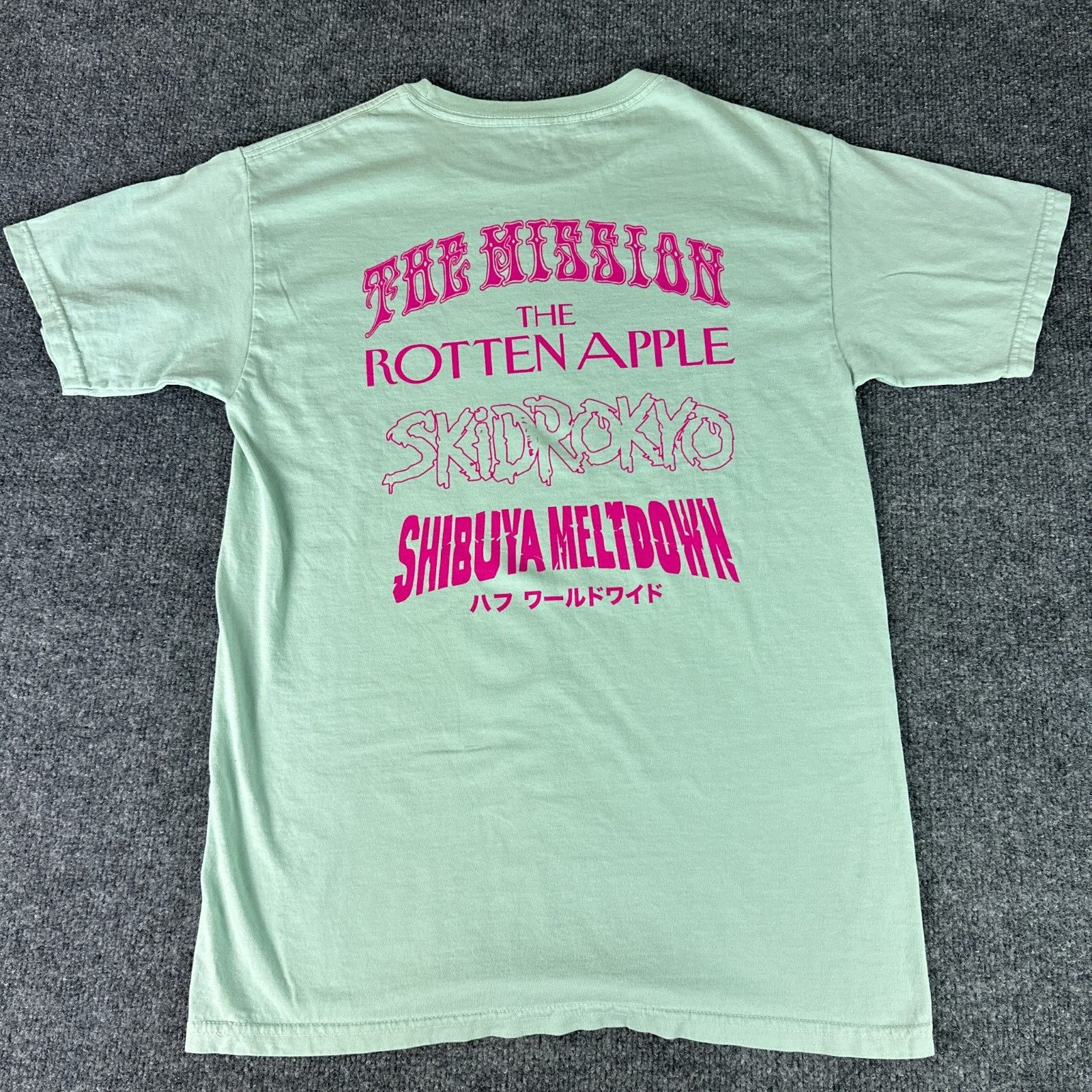 HUF Worldwide T-Shirt Green M Mission Rotten Apple Skidrokyo Shibuya Meltdown gallery