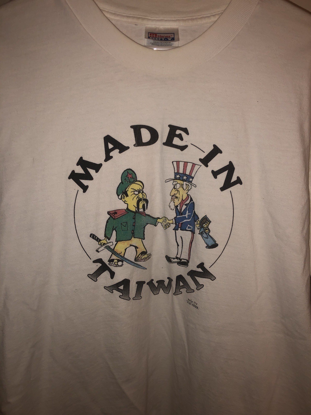 Vintage 1990s “Made In Taiwan” Political Protest Freedom Art T-Shirt Sz XL RARE gallery