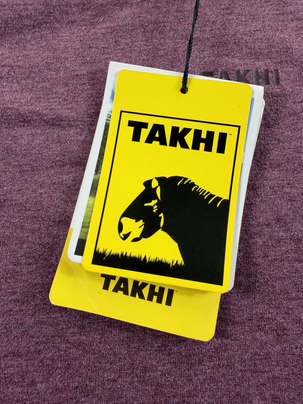 Takhi Shirt Mens Large Wine Red Long Sleeve Logo Tagless Stretch Tee Casual New gallery