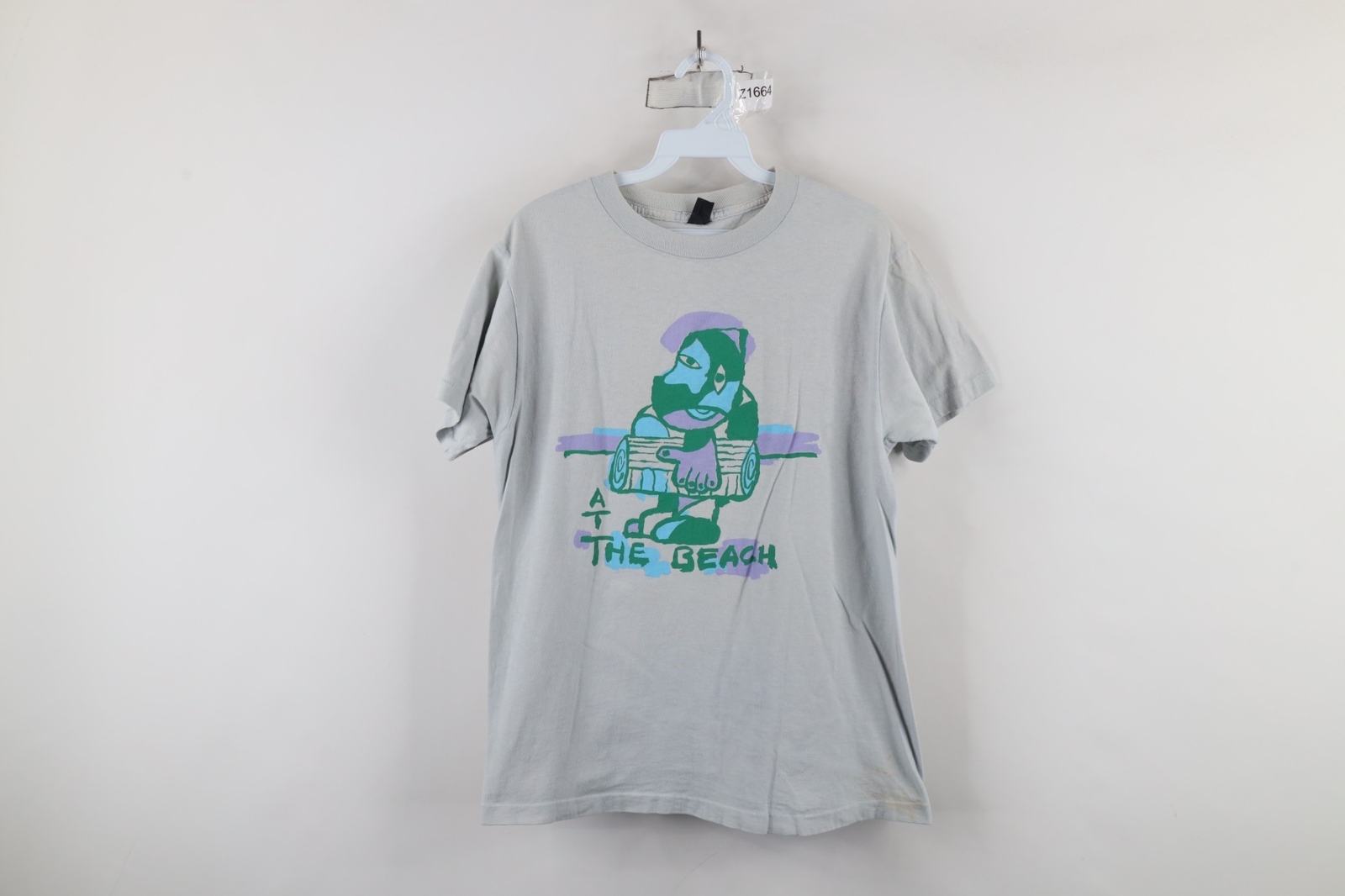 Vintage 80s 90s Streetwear Mens Small At the Beach Platypus Art T-Shirt USA
