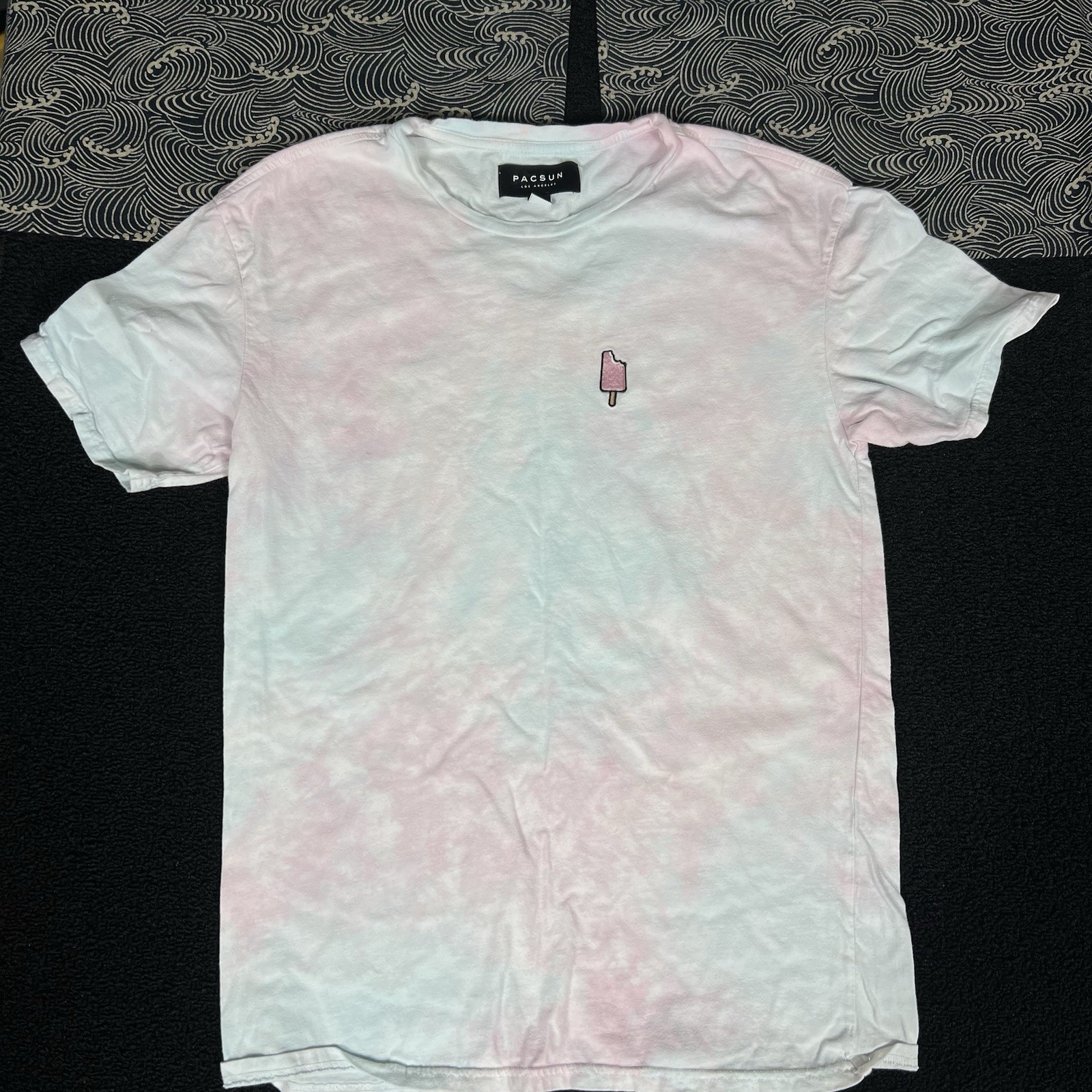 PacSun t shirt Mens Small Tie Dye Ice cream bite blue pink ish ? skate gallery