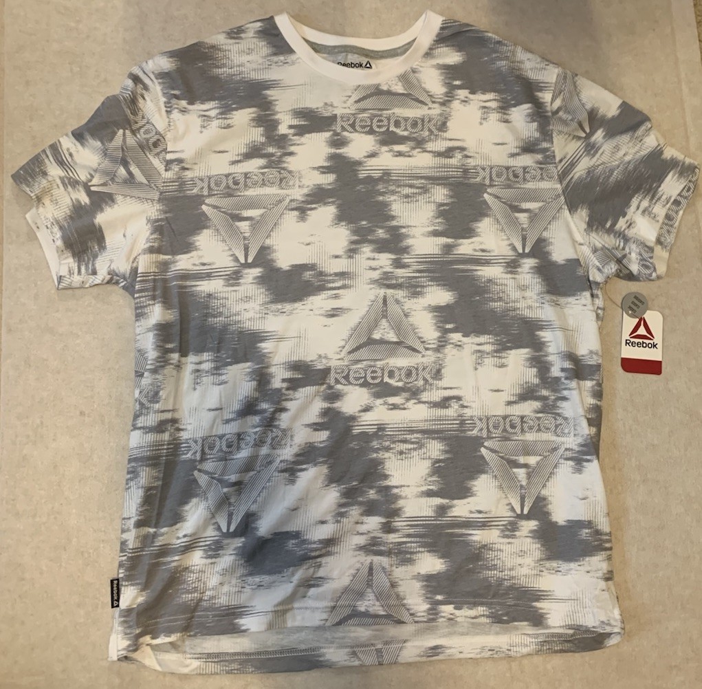 Reebok Men's Gray & White Short Sleeve Camouflage T-Shirt Size XL NEW gallery