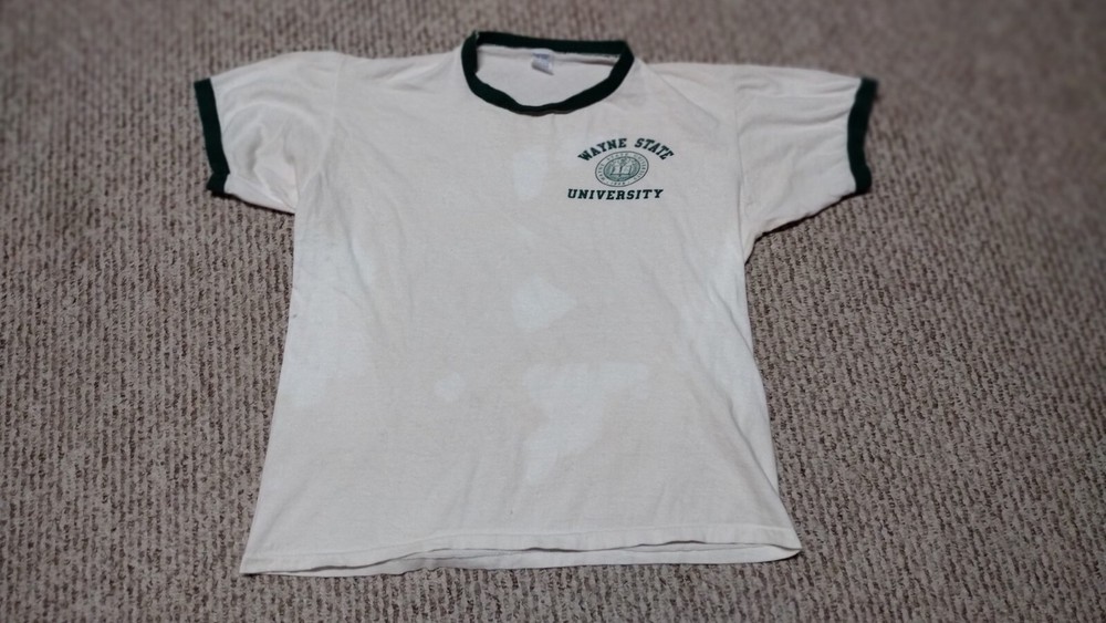 Vintage 70s 80s Wayne State University Michigan School T-Shirt Retro College