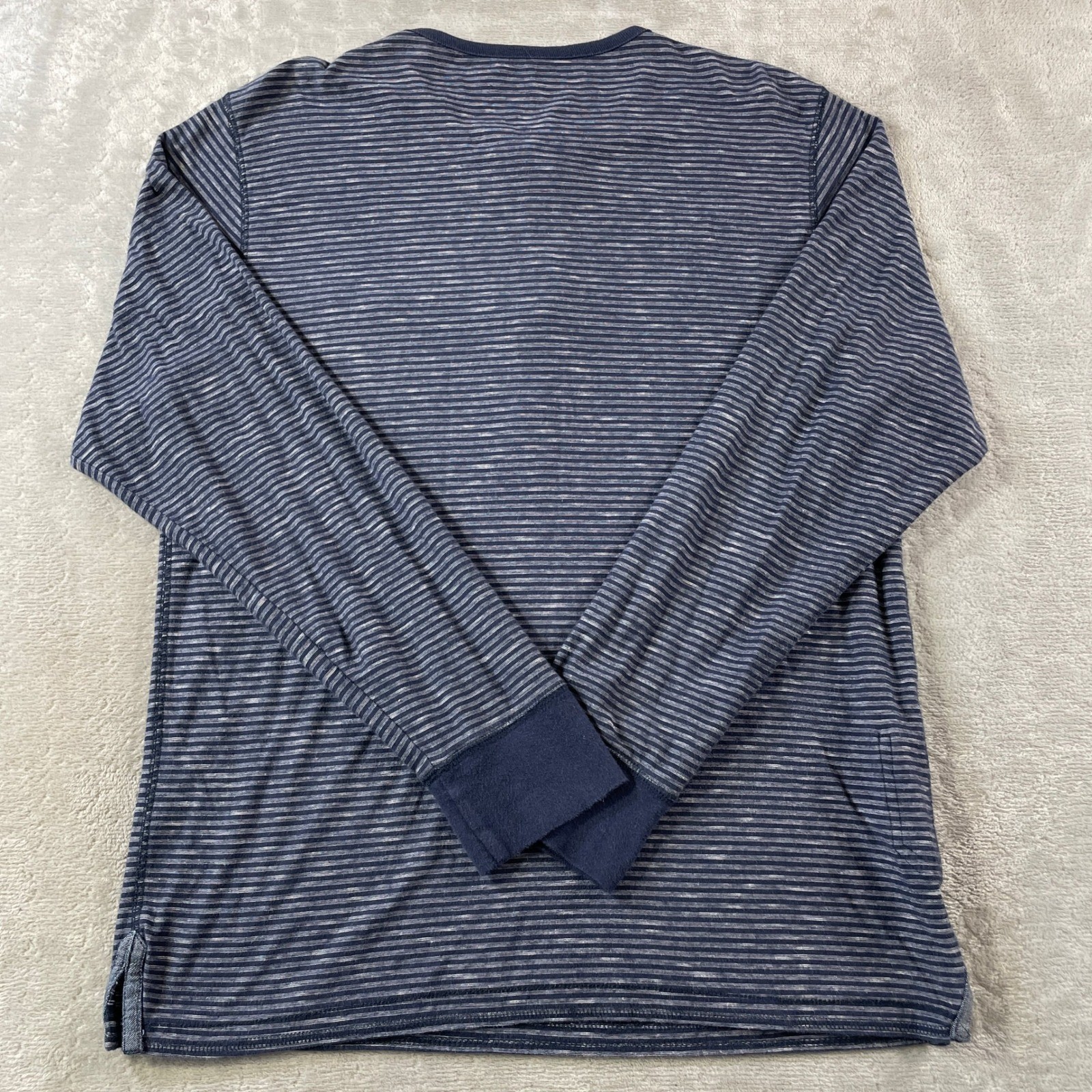 Buckle Black Henley Shirt 48 Mens Large Blue Striped Long Sleeve Casual Preppy gallery