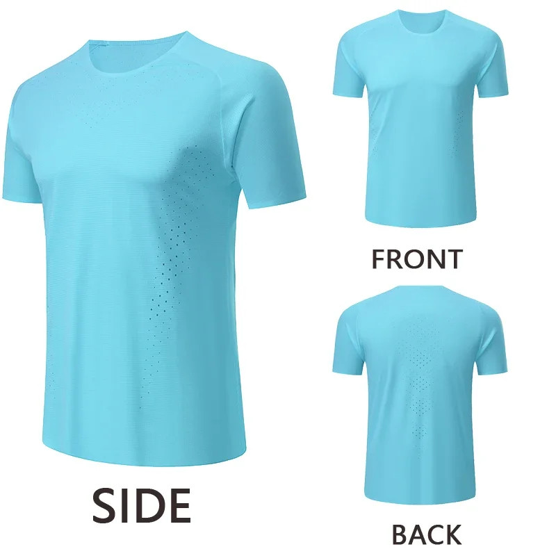 Men's Gym Jogging T-Shirt Running Tops Male Short Sleeve Sportswear Exercise Bas gallery