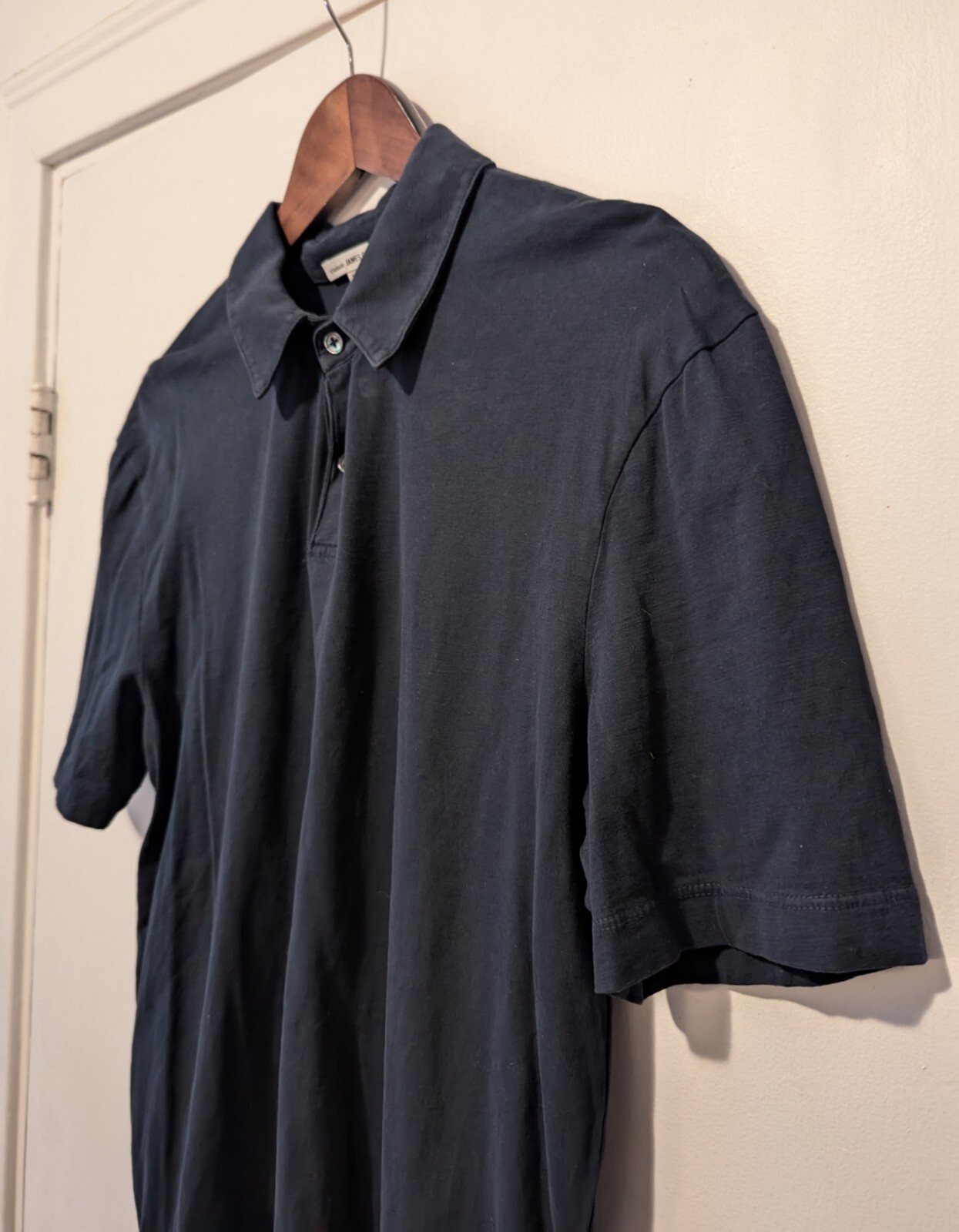 JAMES PERSE - Navy short sleeve polo shirt - Sz 1 gallery