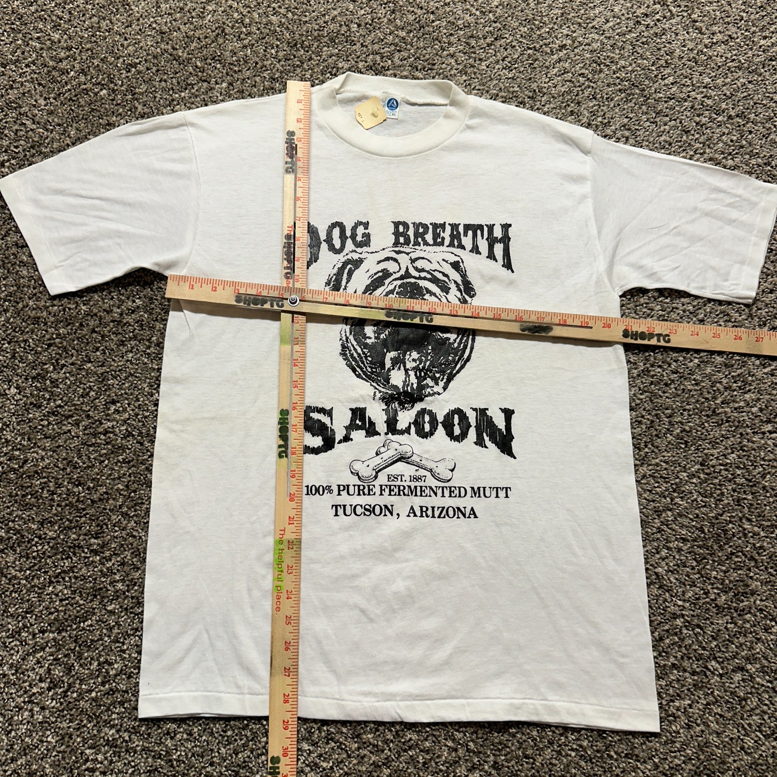 Vintage Saloon T-shirt Size XL White 80s Artex Arizona Bar Souvenir - Pre-owned gallery