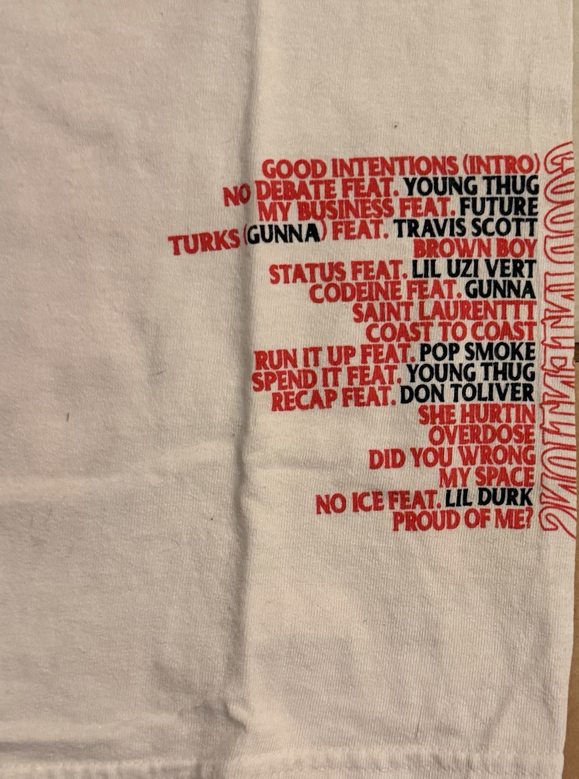 VLONE x Nav Bad Habits Good Intentions Hip Hop Rap Tour T-Shirt Mens Small gallery