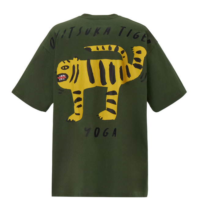 Onitsuka Tiger Oversized Graphic T-Shirt Unisex Lifestyle Tee Khaki 2183B624-200