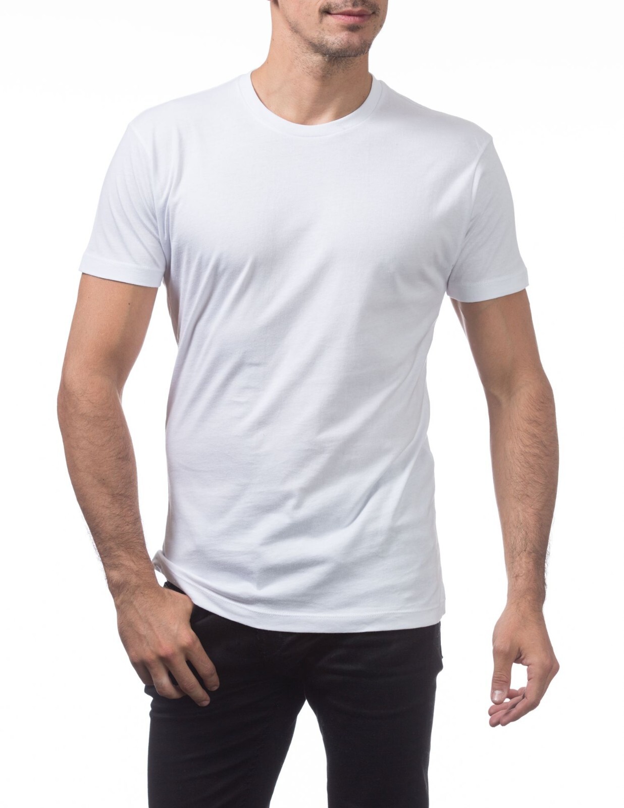 PRO CLUB MENS LIGHTWEIGHT T SHIRTS 4 X-Large BLK WHITE gallery