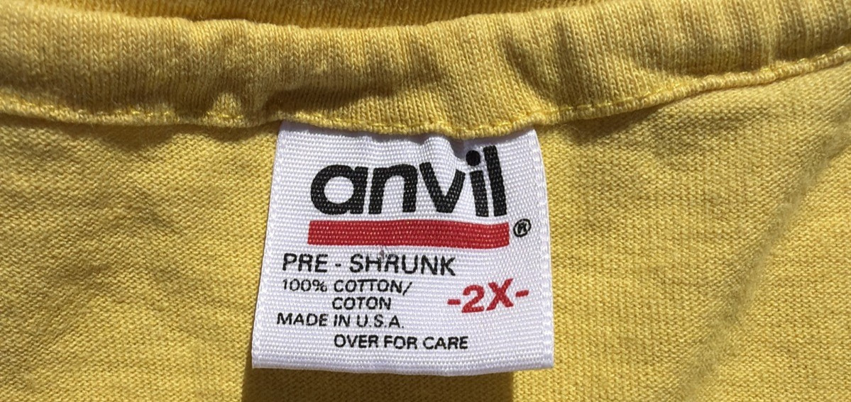 Delta Air Lines Anvil Yellow Employee Shirt Size XXL USA Vintage gallery