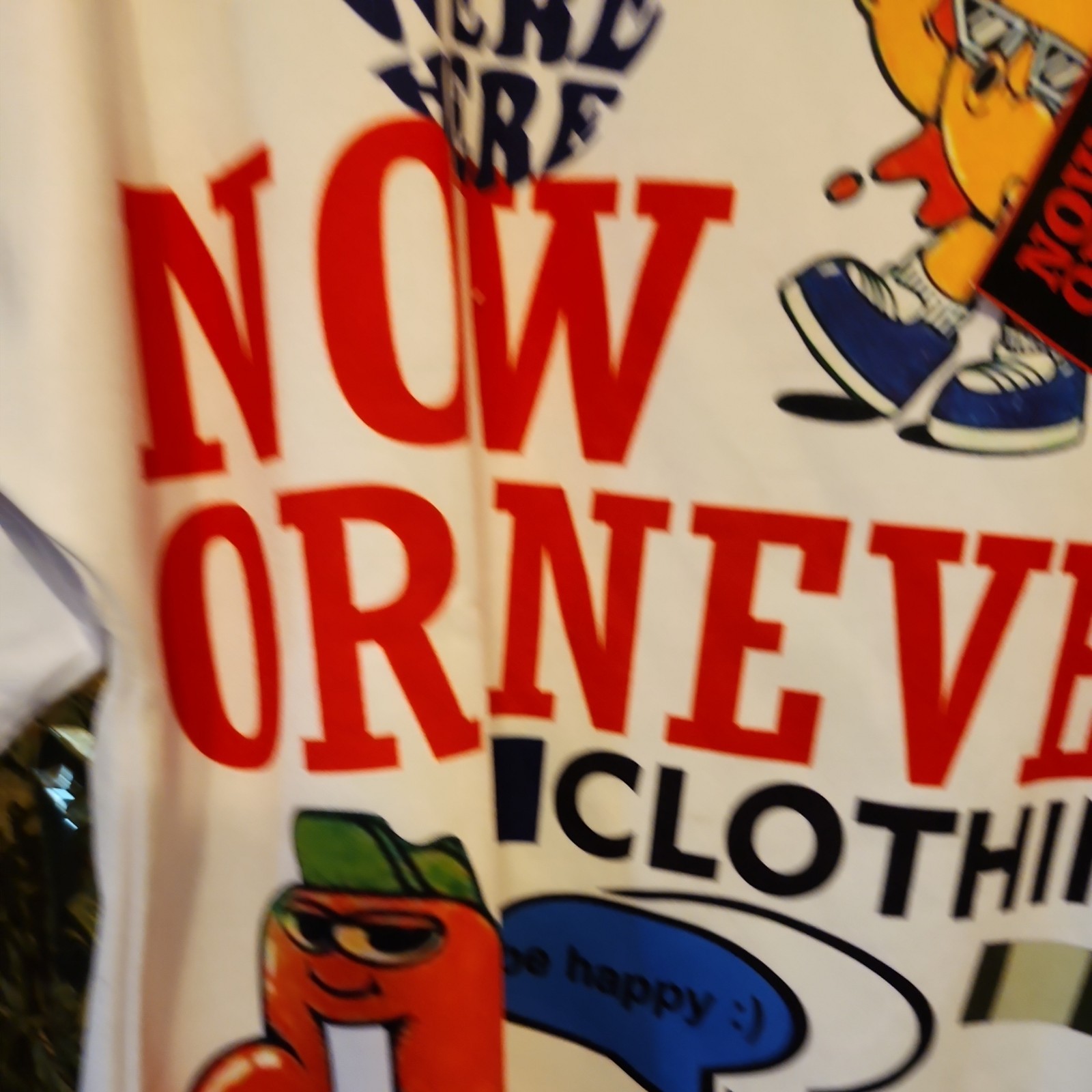 Now Or Never T Shirt Size S. EXTREMELY RARE. SUPER COOL MIX COLOR & PRINT. NEW gallery