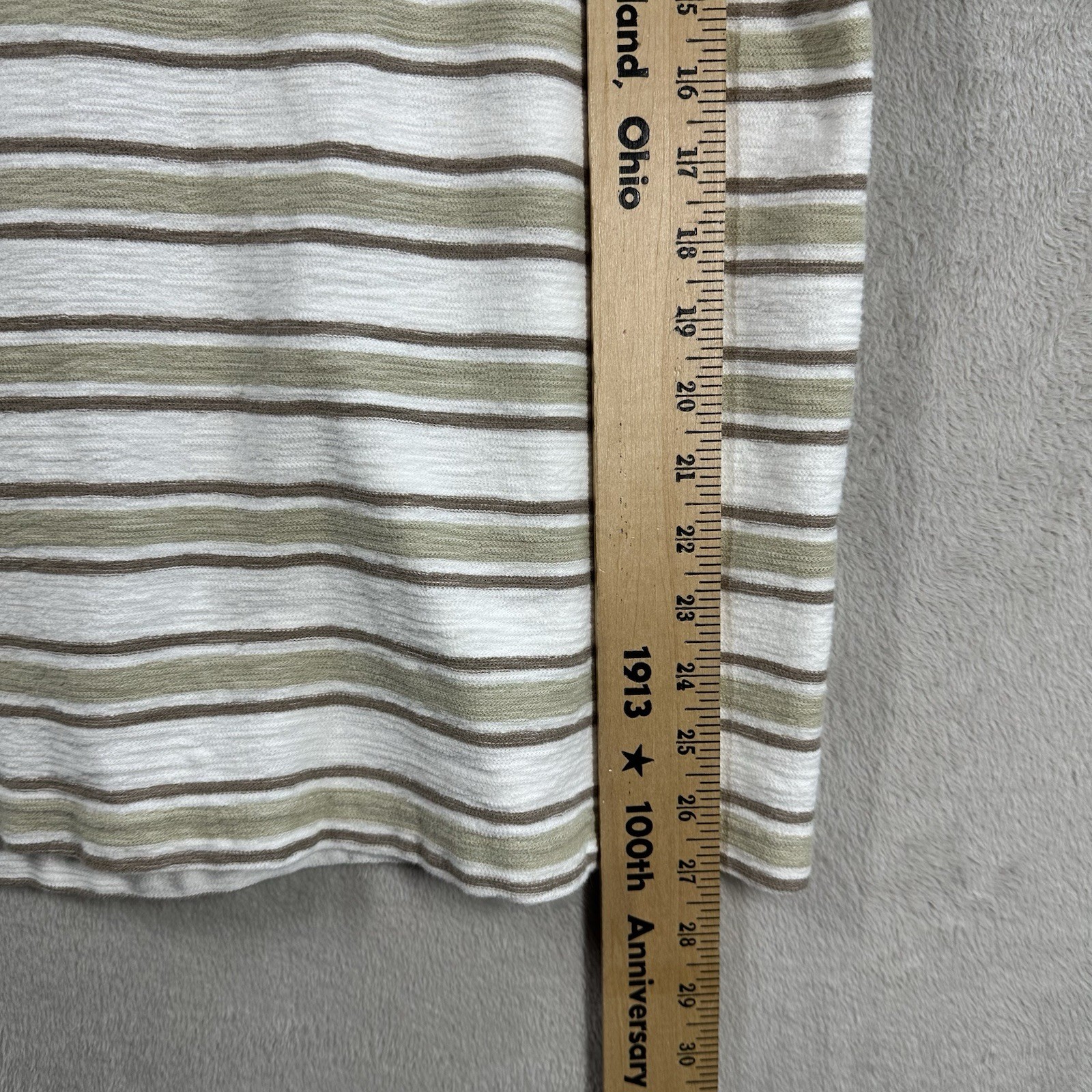 Common People Striped Textured Short Sleeve Shirt Men’s L Cotton Relaxed Fit gallery