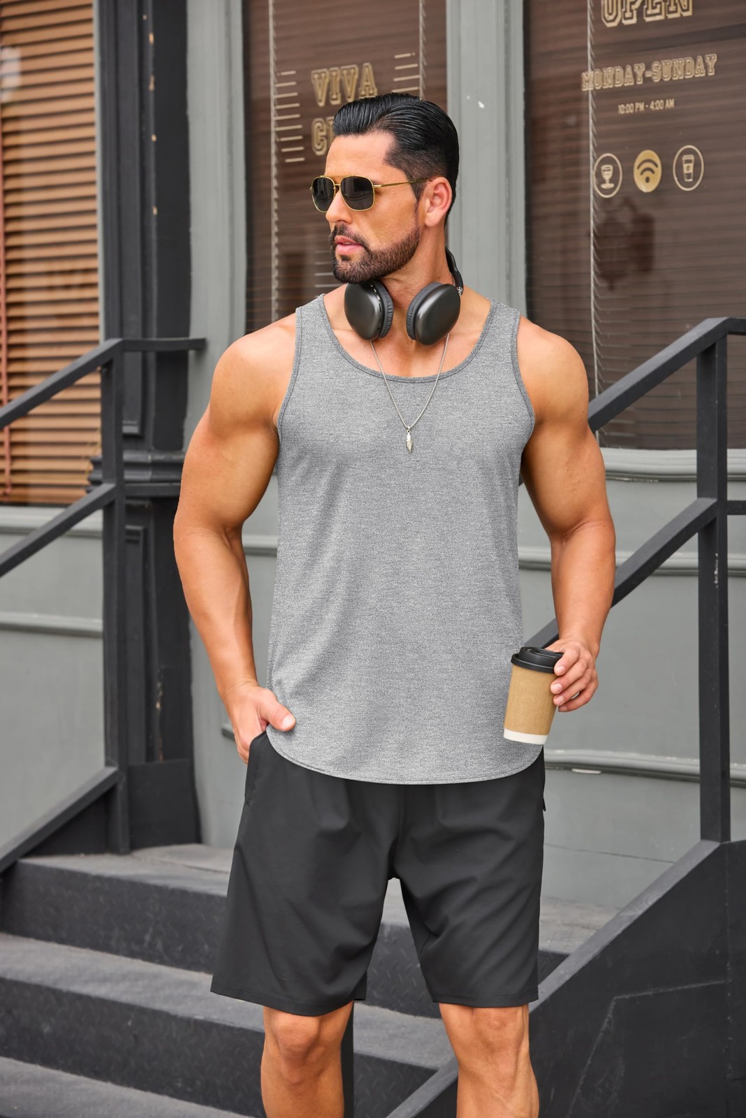Men's 3 Pack Quick Dry Workout Tank Top Gym Muscle Tee Fitness Bodybuilding S... gallery