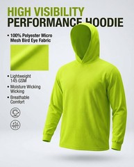 Men’s Quick Dry Performance Hooded Long Sleeve – Dry Fit Athletic Shirt