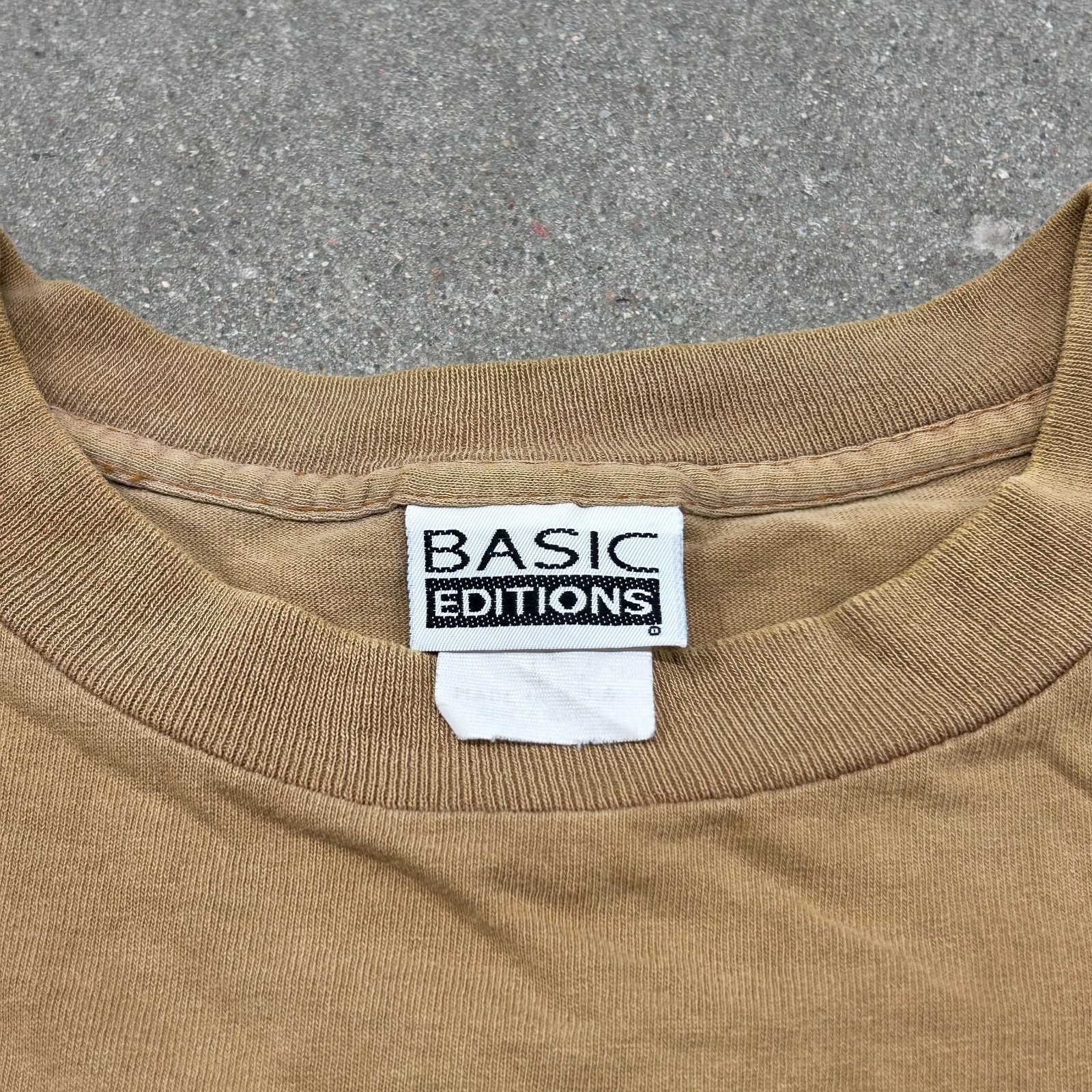 Vintage 90s Brown Grunge Single Stitch Faded Paper Thin Tee T Shirt sz Large gallery