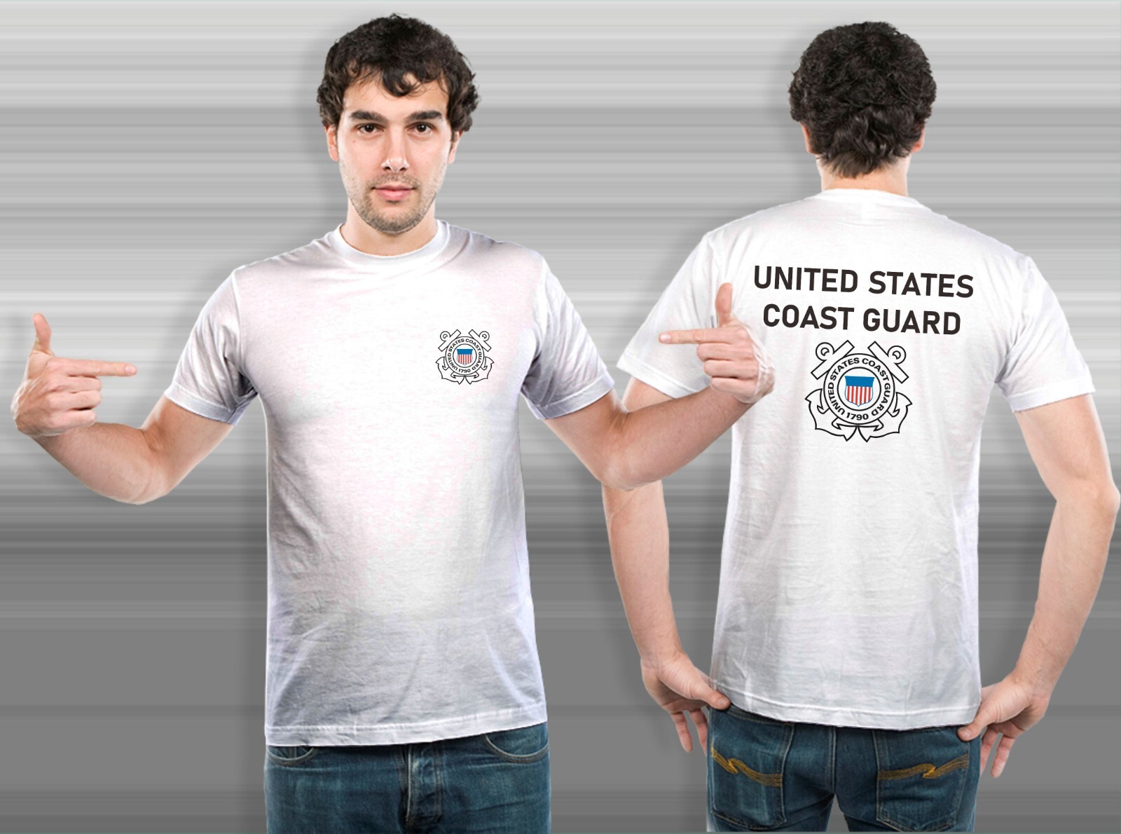 NEW USCG United States Coast Guard Military Black White Navy T-Shirt S-3XL gallery