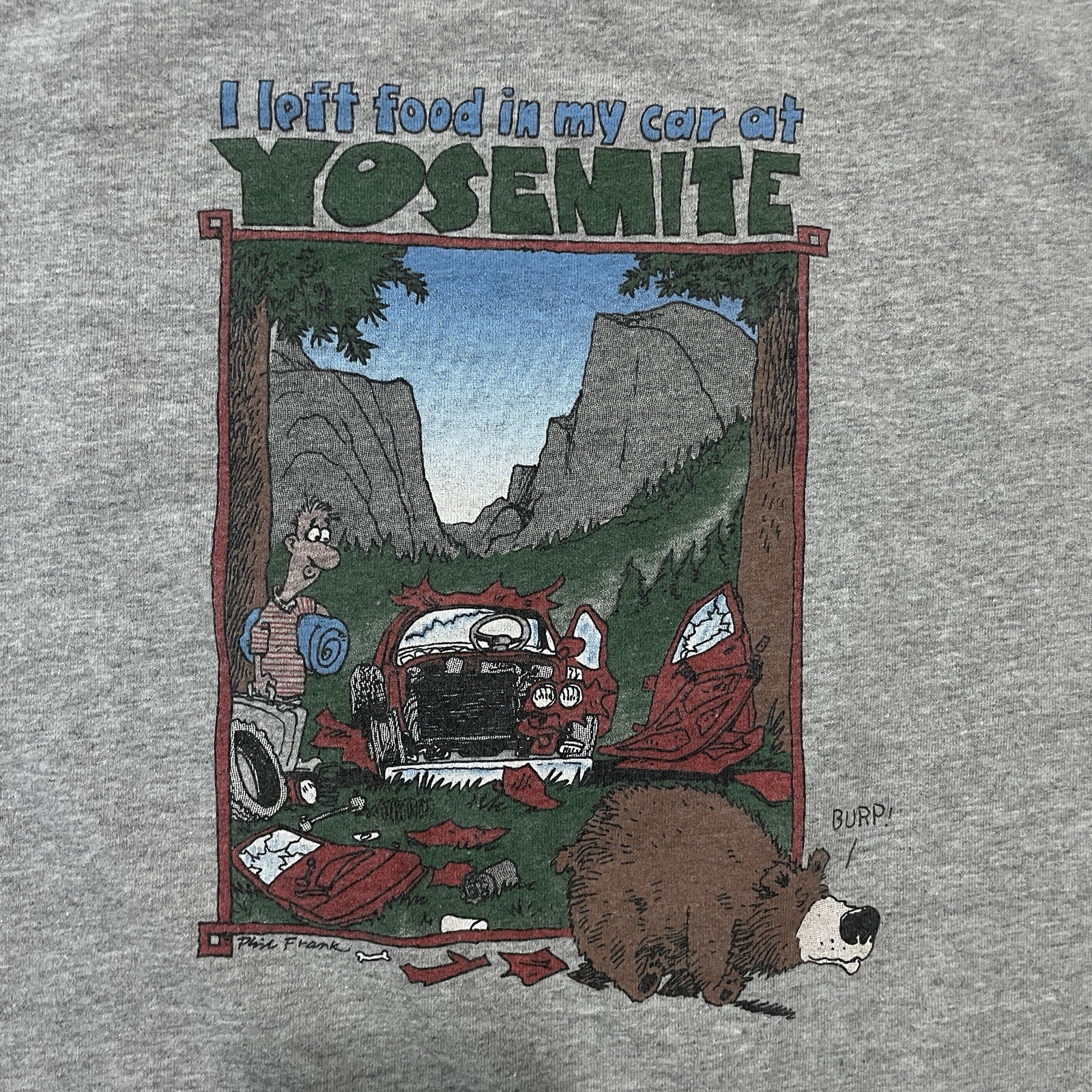 Vtg Yosemite National Park Bear T-Shirt Mens Large Gray Humor Cartoon Phil Frank gallery