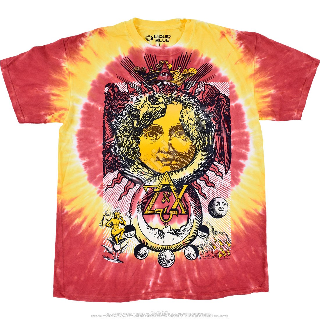 Lunar Phase Tie-Dye T-Shirt Liquid Blue gallery