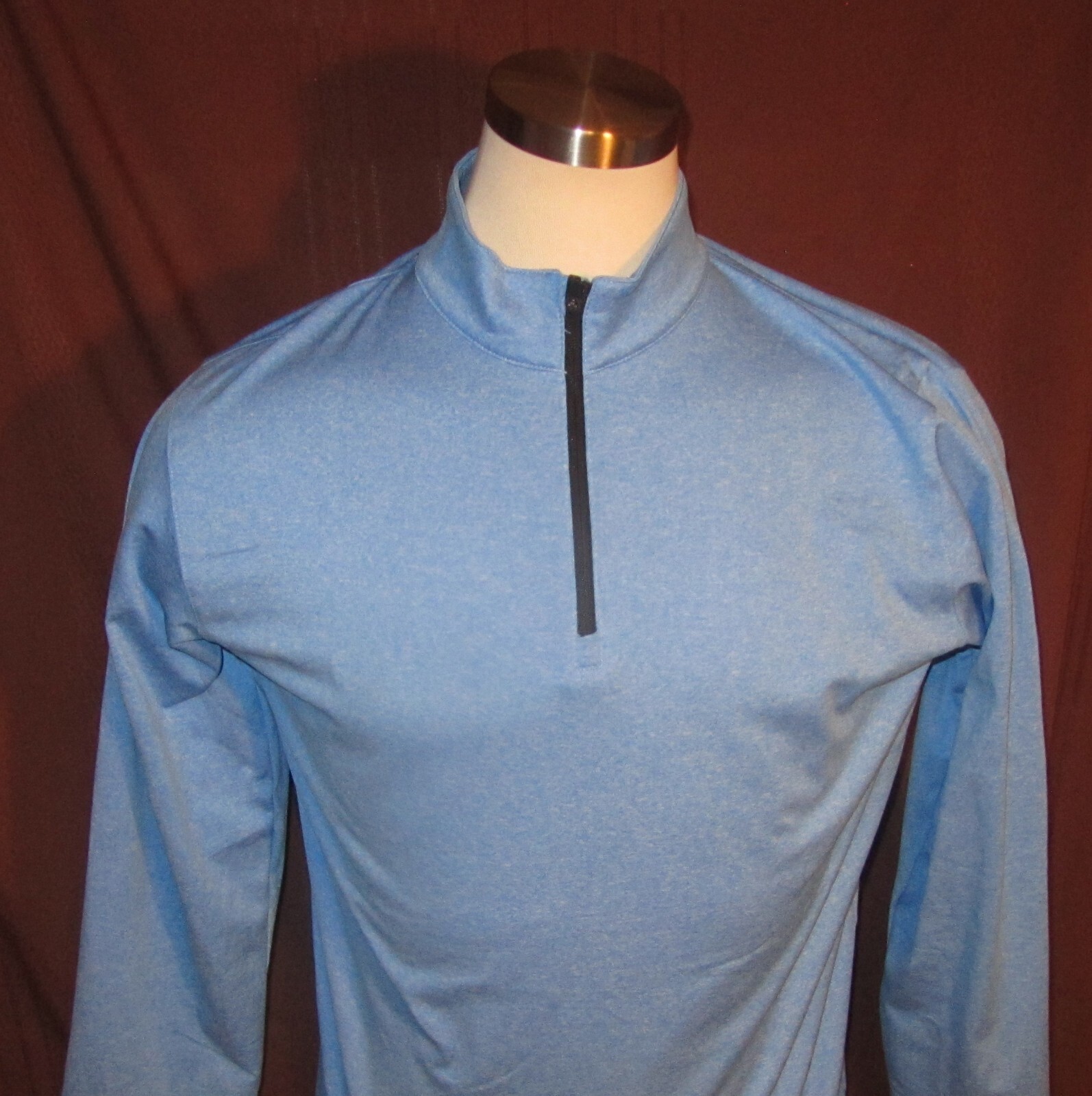 TACVASEN Mens 1/4-Zip Long-Sleeve Shirt, Blue, Polyester, Size L, New gallery