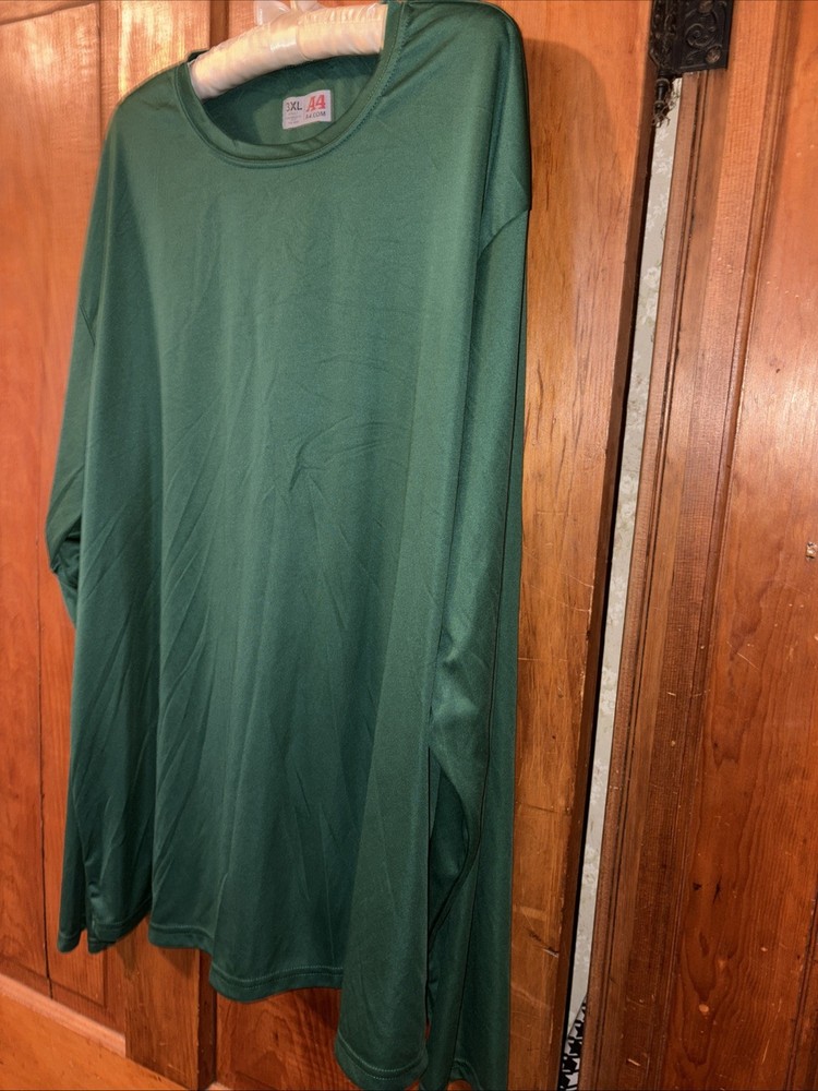 A4 Men’s Cooling Performance T Shirt Long Sleeve Moisture Wicking T-Shirt 3XL