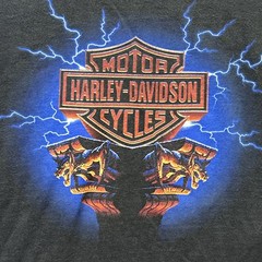 Vintage Harley Davidson Lightning Tee T Shirt Gargoyle Madrid Spain Men’s XL