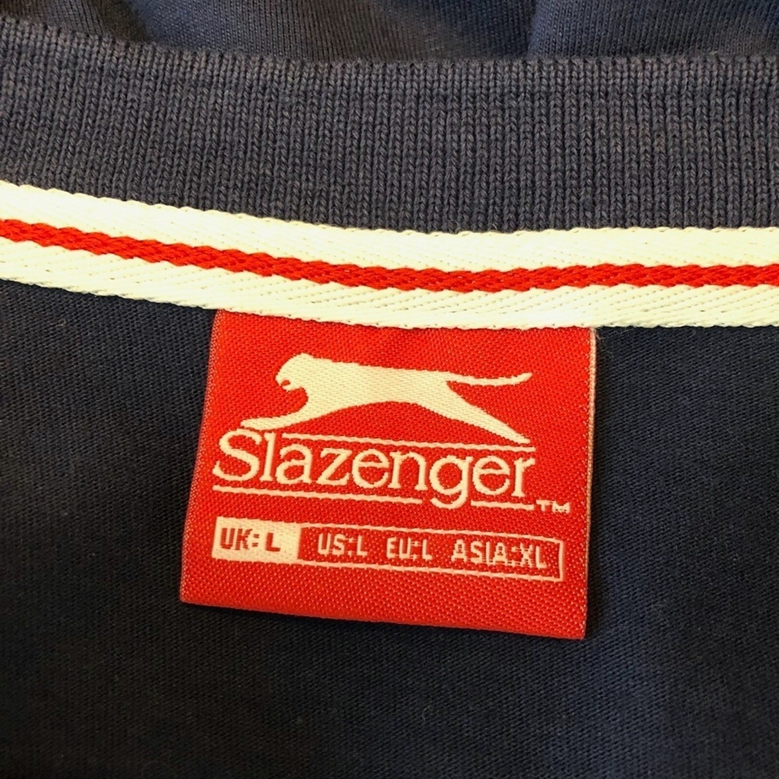 SLAZENGER Navy V-Neck Shirt Cotton Short Sleeve XL gallery