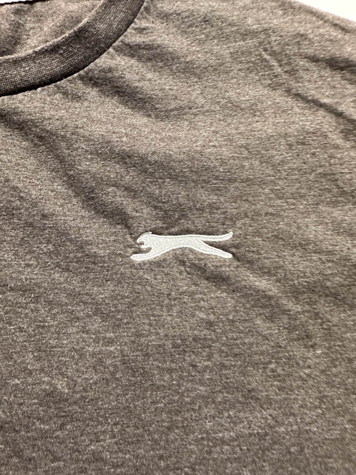 Slazenger Short Sleeve Gray Men's T-Shirt, Size 2XL, Embroidered Logo. gallery