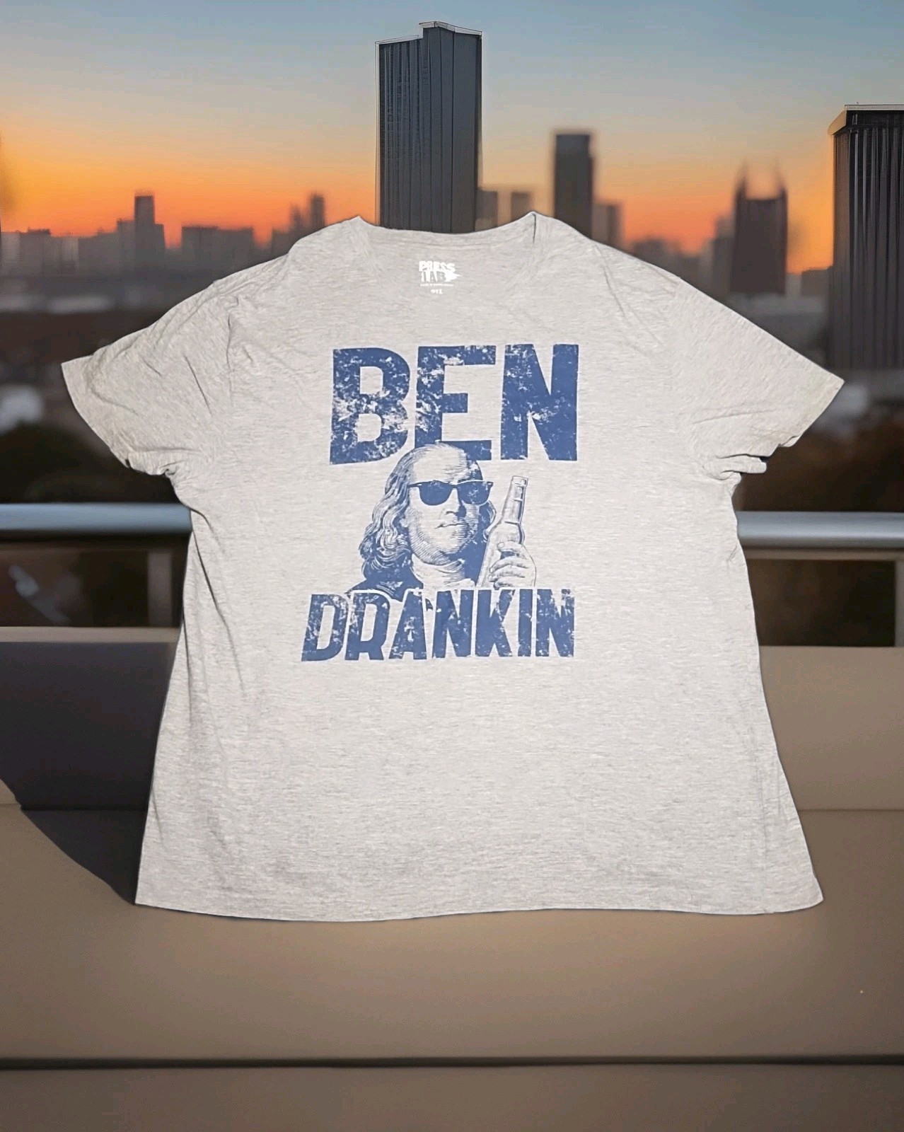 Ben Drankin’ Benjamin Franklin Graphic T-Shirt Beer Patriotic USA Tee 2XL gallery