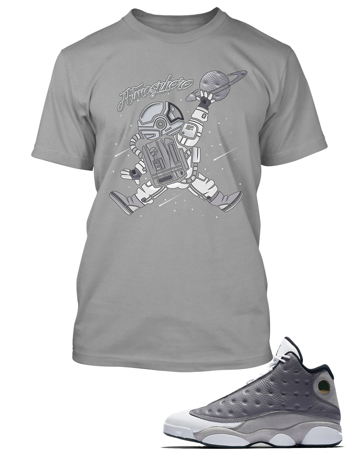 Spaceman Sneaker Tee Shirt to Match Jordan 13 Atmosphere Grey T gallery