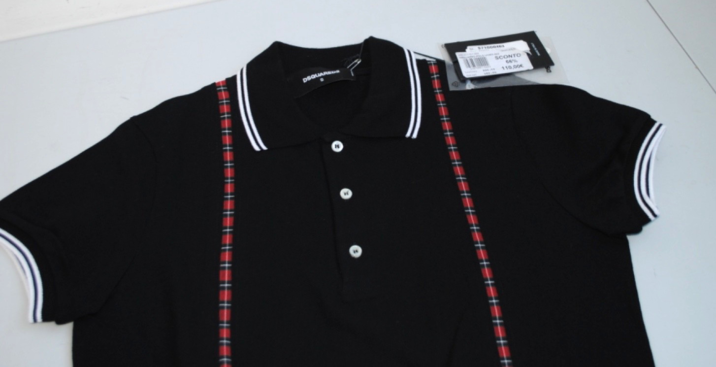 DSQUARED2 POLO M/M COTTON ELAST. 330.00 BLACK CARD SIZE S-46 gallery