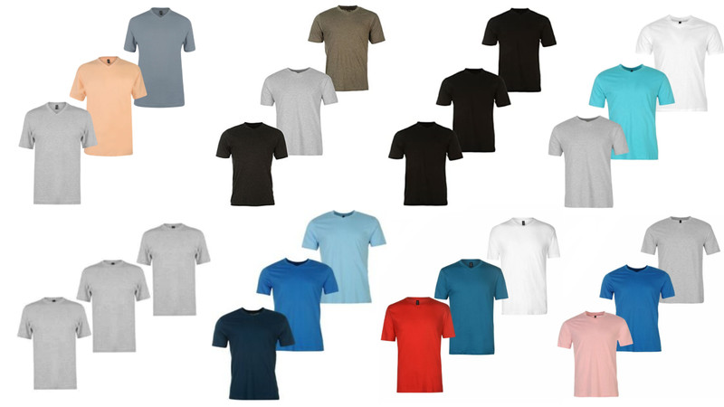Mens Donnay 3 Pack V Neck Tee T Shirt Top Colour Brand New Size XS – 4XL B461+