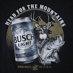 BUSCH LIGHT BEER Shirt MENS Medium M BLACK FISHING Hunting 90s LONG SLEEVE NWT