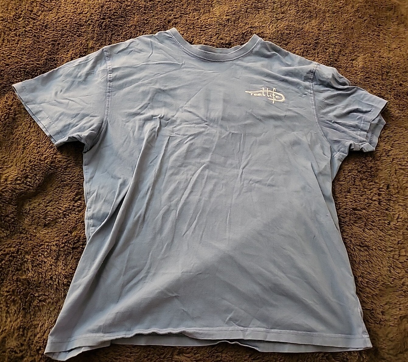 Reel Life Short Sleeve Blue Fishing Shirt Size XL gallery
